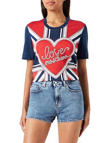 Love Moschino Women's 5 Pockets Casual Shorts, MEDIUM Blue Denim, 46