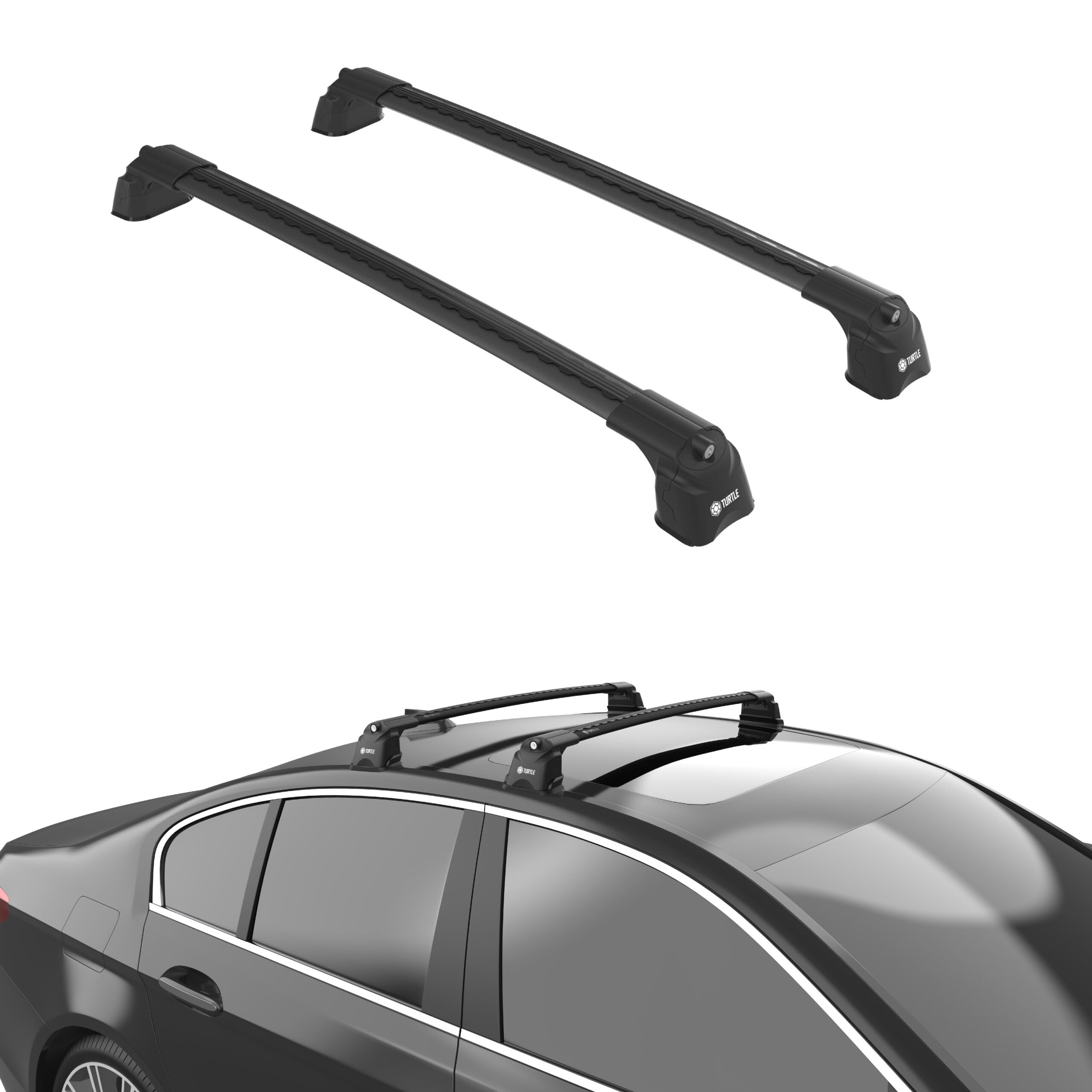 Turtle Roof Rack für BMW 5er-Serie (G30) 2018-2024 Turtle Roof Rack Air3 Querstangen 2 Stück Aluminium Gepäckträger Diebstahlsicherung