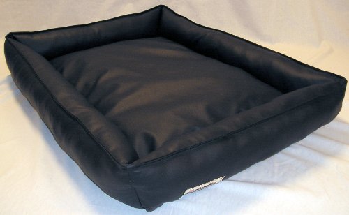 Hundebett Hundesofa Hundekissen Schlafplatz Kunstleder Basso 90 cm X 70 cm schwarz