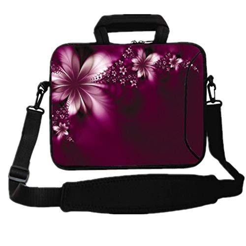 RICHEN Laptop/Chromebook/Ultrabook/MacBook Pro Air Notebook PC Messenger Bag Tablet Reisetasche Neopren Griff Sleeve mit Schulter (11-13,3 Zoll, Blumen)