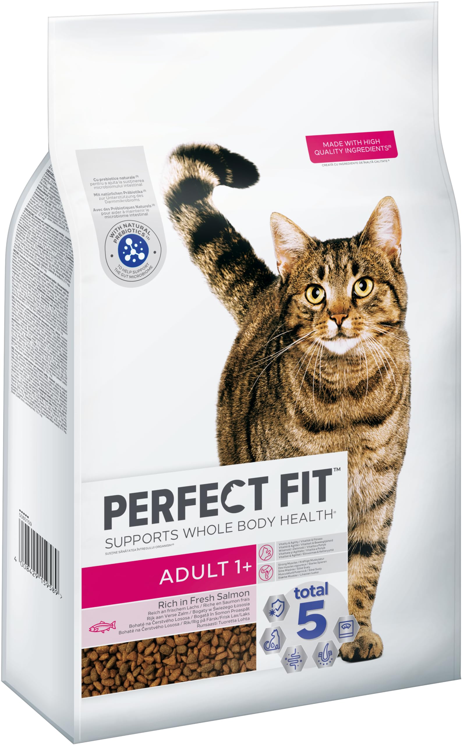 PERFECT FIT Adult Trockenfutter für erwachsene Katzen ab 1 Jahr - Lachs, 7 kg (1 Beutel)