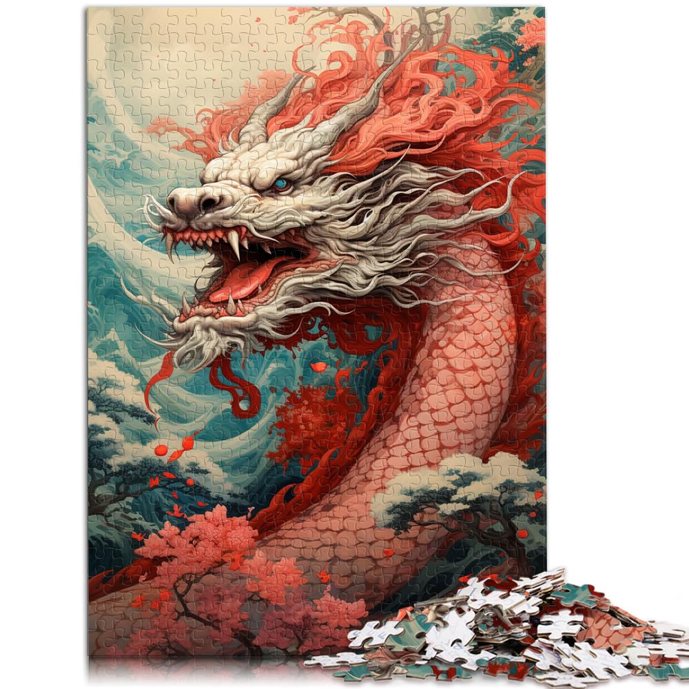 Puzzle Mythischer Drache und das Puzzle 1000 Teile für Erwachsene Holzpuzzle Spielzeug Puzzle Lernspiele Stressabbau Puzzle 1000 Teile (50x75cm)