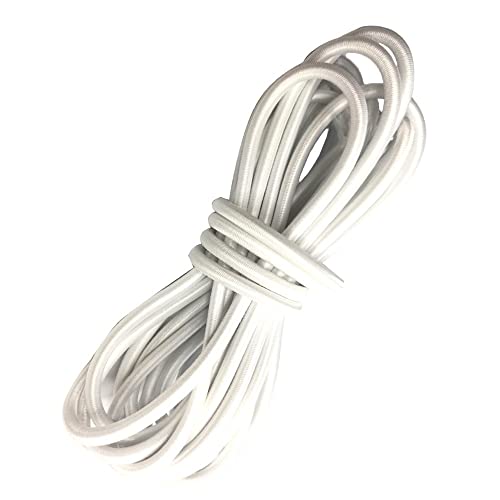 BFVAKBKYT Kajak Paddel Leine, 2 Meter 5 mm UV-beständiges elastisches Bungee-Seil for Kajakboote, Paddelleine, Angelrute, Kajakpaddelseil, dehnbares, gewickeltes Trageband(White)