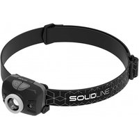 Solidline SH3, super helle LED Stirnlampe, robuste Sport- und Laufleuchte für den Kopf, 350 Lumen, 190 Meter Leuchtweite, wiederaufladbar mit Dual Power Source, Gestensteuerung, 1 Stk.