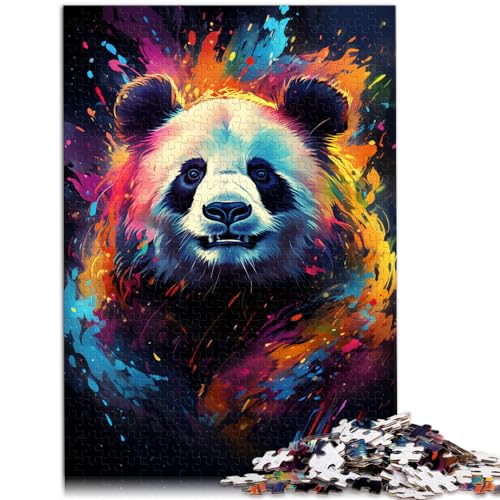 Puzzle-Spiele, farbenfroh, psychedelisch, süßer kleiner Panda, 1000 Teile, Puzzle für Erwachsene, Holzpuzzle, einzigartige Heimdekoration und Geschenke, 1000 Teile (50 x 75 cm)