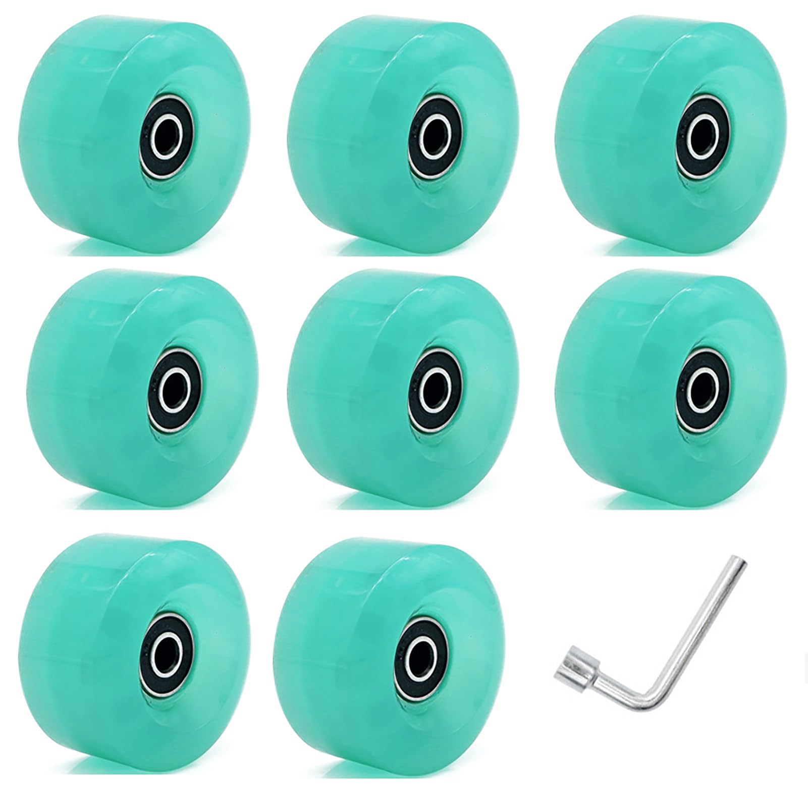 BFVAKBKYT Rollschuh-Räder, Ersatz-Skateboard-Rollen, Skateboard-Rollen 82A, Ersatzzubehör for Inline-Roller, 8er-Pack(Green)