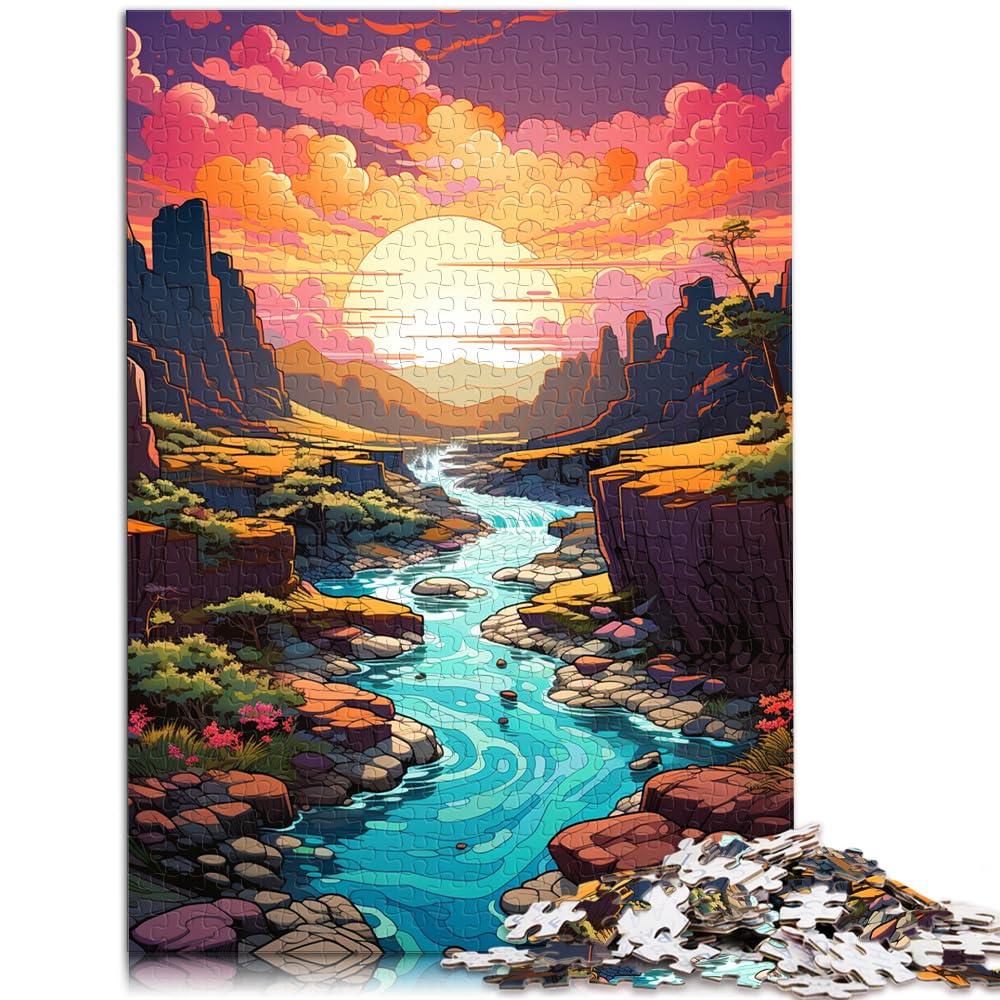 Puzzlespiel „Bunte Psychedelika im Thingvellir-Nationalpark“ Puzzle 1000 Teile, Holzpuzzle für Erwachsene und Familien, 1000 Teile (50 x 75 cm)