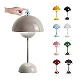 O·Lankeji Led Akku Tischlampe Nachttischlampe Touch Dimmbar Tischlampe Wohnzimmer Mushroom Lamp Dekorative Retro Table Lamp für Schlafzimmer Bars Garten Esstisch ( Size : USB-Touch , Color : Grey )