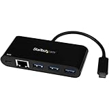 StarTech.com 3 Port USB 3.0 Hub mit Gigabit Ethernet und Stromversorgung - USB Type C Hub mit GbE und PD 2.0