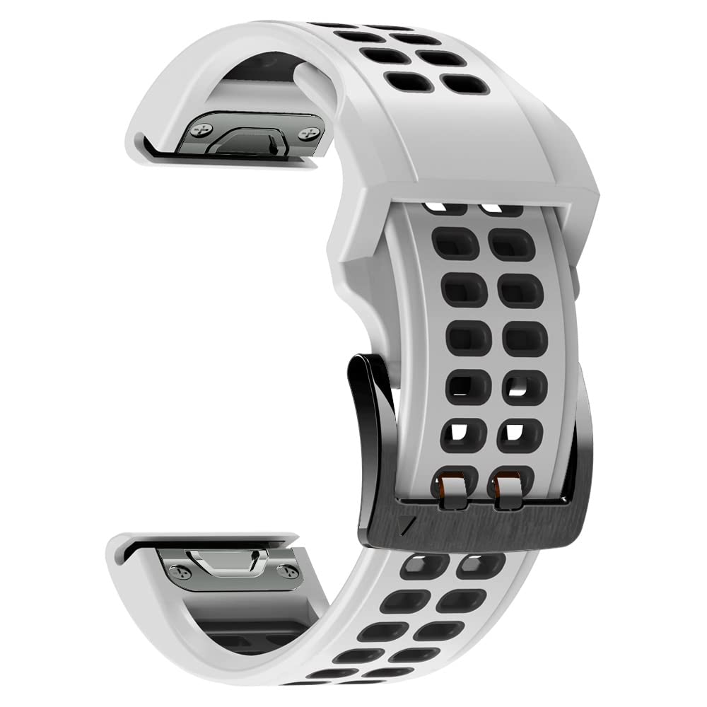 NEYENS 22 x 26 mm Smartwatch-Armband für Garmin Fenix 7 7X, Silikonarmband, Schnellverschluss, Armband für Fenix 6X, 5X, 6, 5 Plus, 945, Correa, 22 mm, Achat