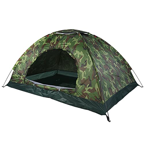 Dioche Campingzelt, Outdoor Camping Zelt 2 Personen, Wasserdicht Camouflage UV-Schutz 2 Personen Zelt für Outdoor Camping Wandern mit Tragbaren Tragetasche, Wasserdicht 1500 mm