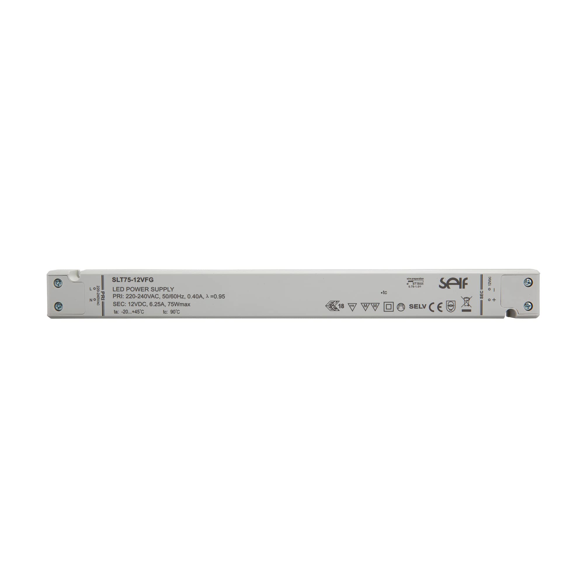 Self Electronics SLT75-12VFG LED-Treiber Konstantspannung 75W 0-6.25A 12.0 V/DC Möbelzulassung, n