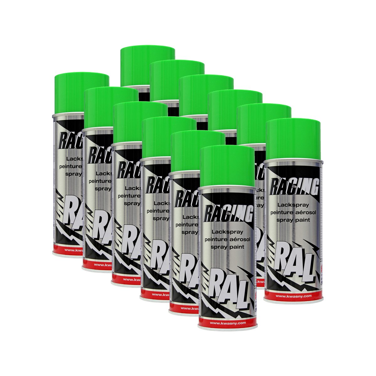 12x KWASNY 288 140 AUTO-K RACING Lackspray RAL 6018 gelbgrün 400ml