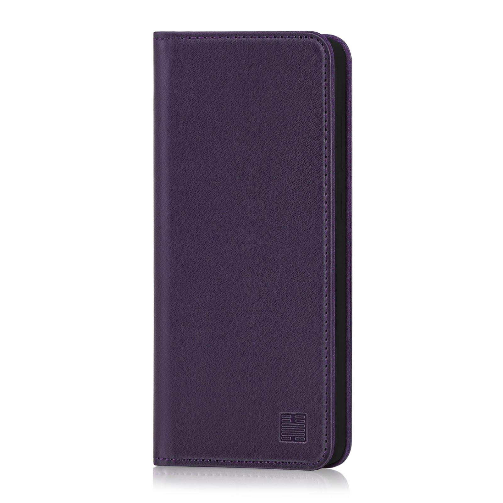 32nd Klassische Series - Lederhülle Case Cover für Samsung Galaxy A9 (2018), Echtleder Hülle Entwurf gemacht Mit Kartensteckplatz, Magnetisch und Standfuß - Aubergine