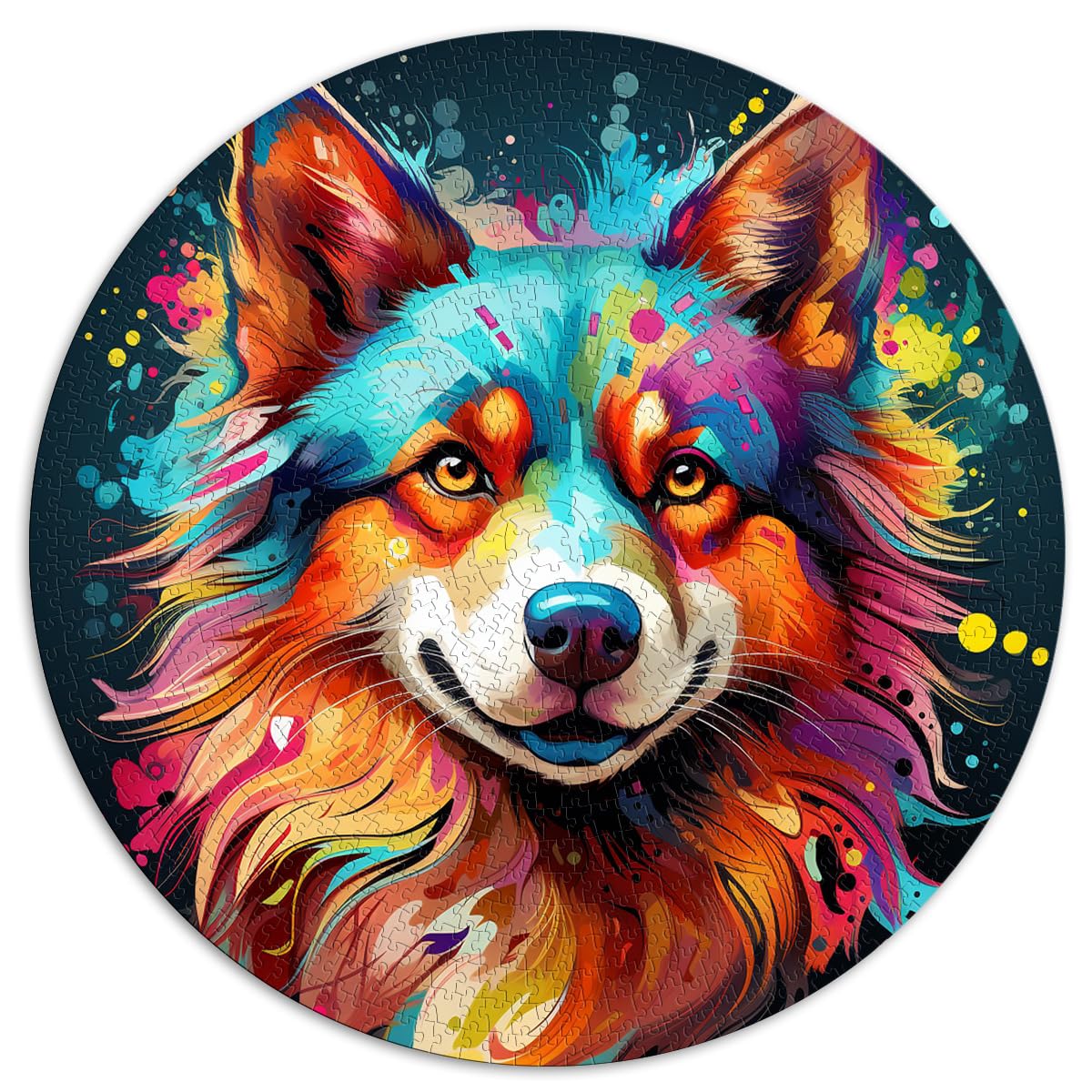 Puzzle | Puzzles Bunte Hunde 1000-teiliges Puzzlespiel 67,5 x 67,5 cm Lustige Familienpuzzles für Familienaktivitäten Puzzles Lernspiele