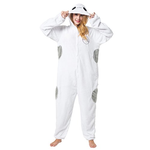 Katara Baymax Kostüm-Anzug Onesie/Jumpsuit Einteiler Body für Erwachsene Damen Herren als Pyjama oder Schlafanzug Unisex - viele Verschiedene Tiere