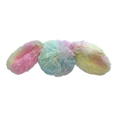 fouFit FouFouBrands Fuzzy Wuzzy 2-in-1 Batikball für Hunde, Regenbogenfarben, klein