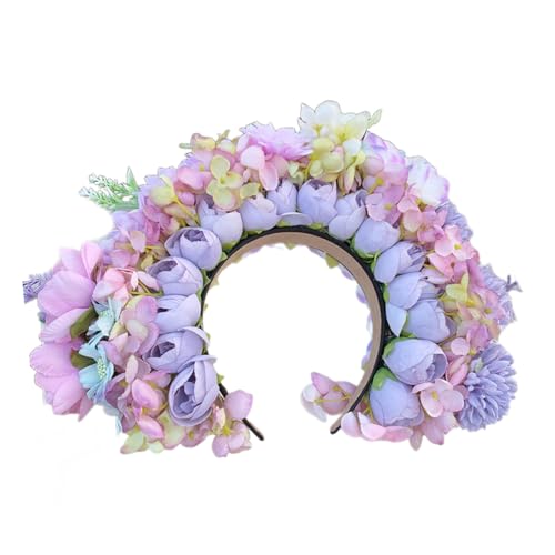 LIbgiubhy Brautgirlanden, Blumen, Hochzeit, Blume, Stirnband, Strandkranz, Haarband, Haarschmuck, Kopfreif, Requisiten für Frauen