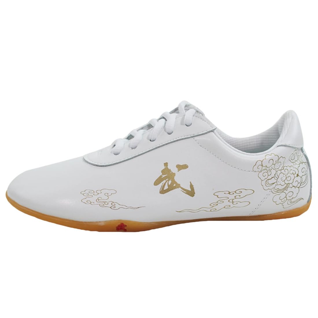 Männer Frauen Kung Fu Tai Chi Schuhe, Leichte Leder Kampfsport Schuhe Nicht Slip Wushu Shaolin Trainingsschuhe,Weiß,37 EU