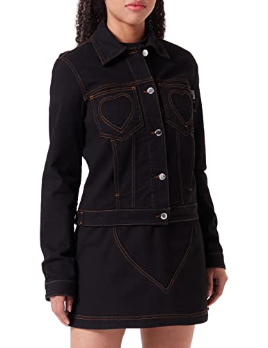 Love Moschino Damen Trucker JACKET, Schwarz, 44 EU