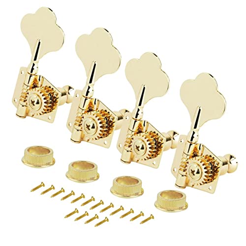 Gitarren Stimmwirbel Eingestellt 4 STÜCK Bass-Maschinenköpfe 4R-Tuning-Tuner-Tuner Offener Gang Für Rechtshänder Bass (Color : Golden)