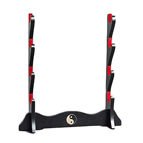 Z-fiber Schwerthalter Japanisch gepolsterter Katana Stand Samurai Display Rack Support Alle Tanto Schwert Tai Chi,4 Tier