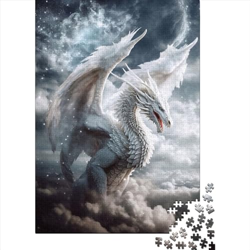 Engel-Drache in den Wolken, Holzpuzzle für Erwachsene und Jugendliche von Adult Jigsaw Puzzles 1000 Teile für anspruchsvolles Puzzlespiel und Familienspiel, 29,53 x 19,69 Zoll