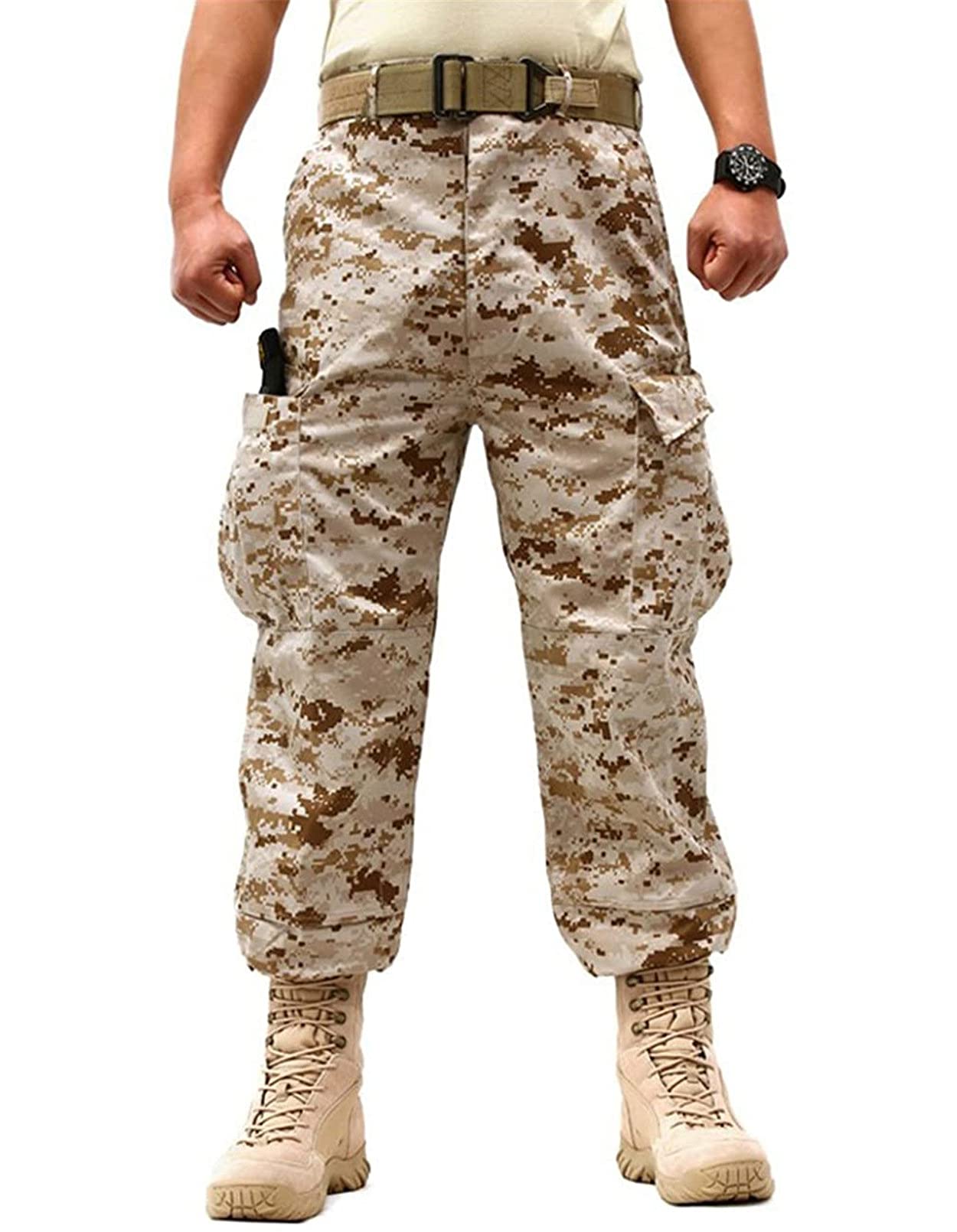 Idopy Herren Military Tactical Casual Camouflage Multi Pocket BDU Cargo Pants Hose, Acu, 27-32