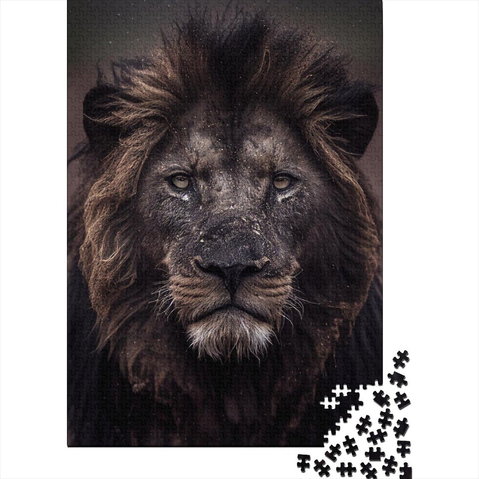 1000-teiliges Puzzle für Erwachsene und Teenager „Lions of The Mud“, Holzpuzzle für Erwachsene, anspruchsvolles Puzzlespiel und Familienspiel (Größe: 75x50cm)