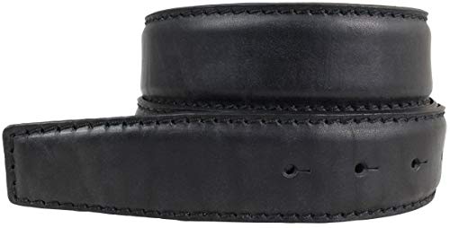 BELTINGER Gürtel aus Vollrindleder mit Naht 4 cm ohne Schnalle | Ledergürtel für Damen Herren 40mm | Bombierter Jeans-Gürtel | Schwarz 115cm