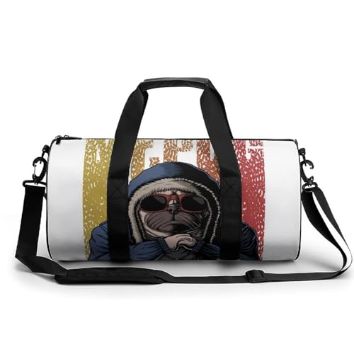 Mops-Hund Sport Duffel Bag Sporttasche Reisetasche Handgepäck Tasche Schwimmtasche Weekender Bag 45x23x23cm