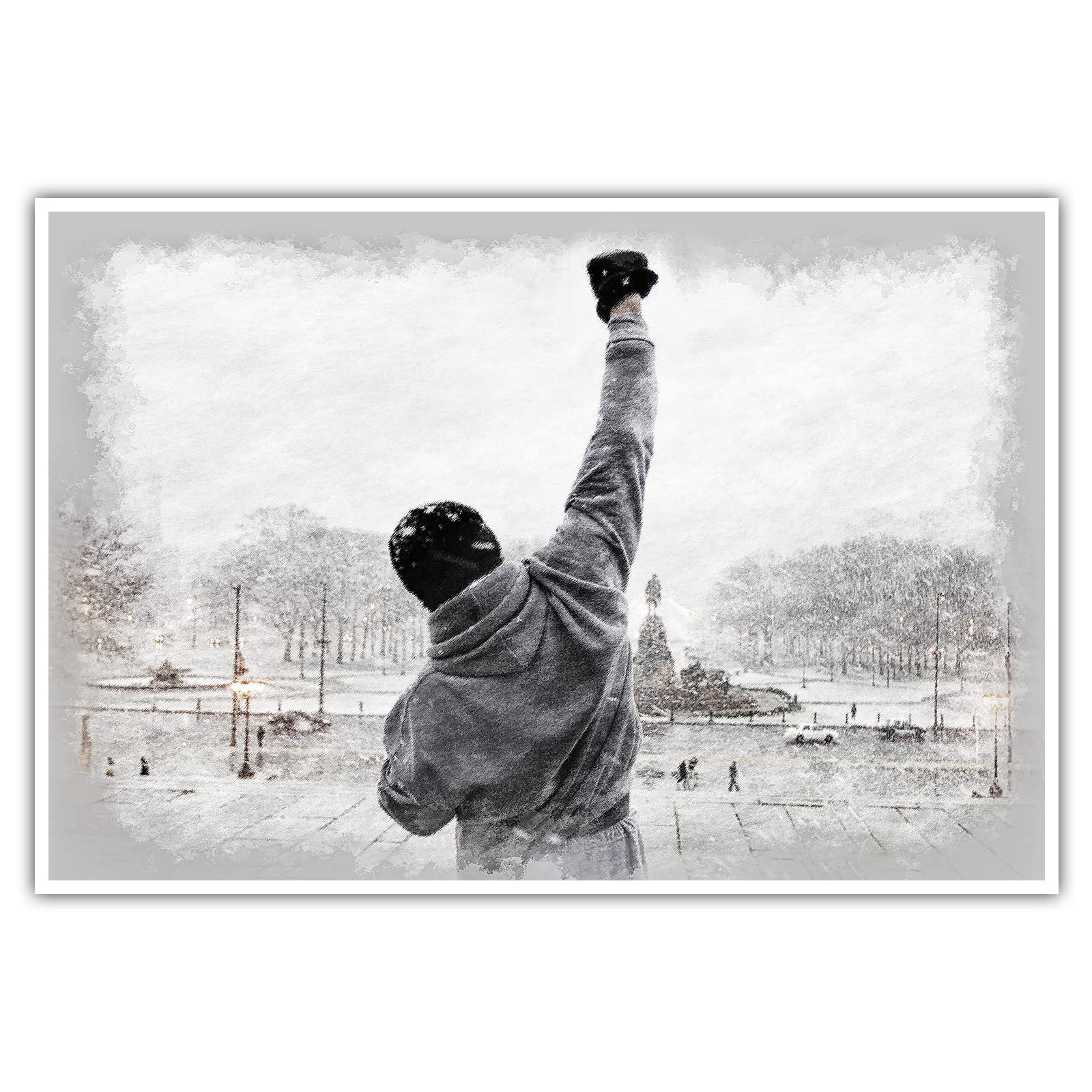 Rocky Balboa - Poster ohne Rahmen - Boxer Film Bild Wandbild Kunst Druck Bilder Wand Deko Wandposter Modern XXL Wohnzimmer (120 x 80 cm, Poster)