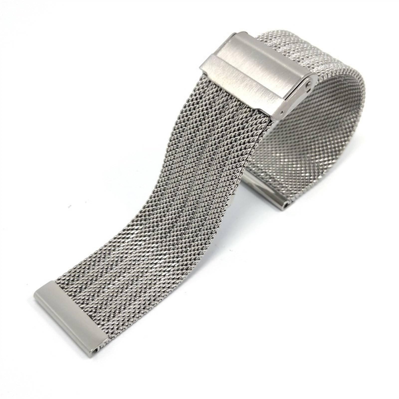 THBGTCNQ Uhrenarmband aus gewebtem Edelstahlnetz, 18 mm, 20 mm, 22 mm, 24 mm, universelles Metallarmband for Smartwatches, Quarzuhren(Silver,22mm)