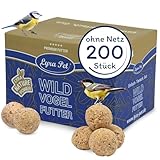 Lyra Pet® | 200 Ganzjahresknödel ohne Netz à 90 g = 18 kg | Energiespender für Körnerfresser | Abwechslungsreiches Wildvogelfutter | Meisenknödel Sommer & Winter | Energie für Wildvögel