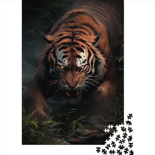 1000-teiliges Puzzle für Erwachsene, Puzzle-Geschenke, Waldtiger, lustiges Puzzle für Erwachsene, 1000-teiliges Geburtstagsgeschenk für Erwachsene, Jungen und Mädchen, 75 x 50 cm