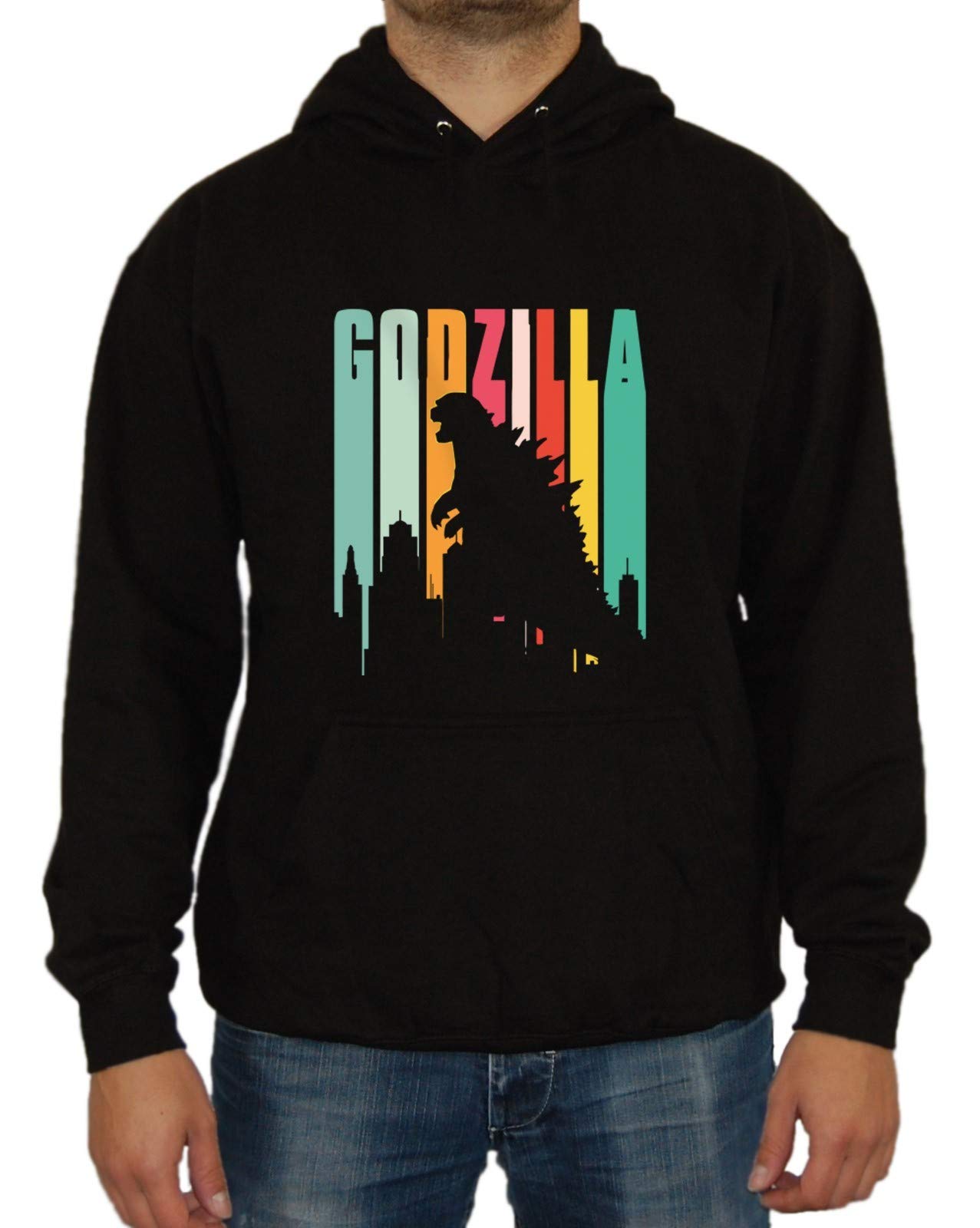 Artshirt Factory Godzilla City Kapu, Farbe: Schwarz, Größe: M