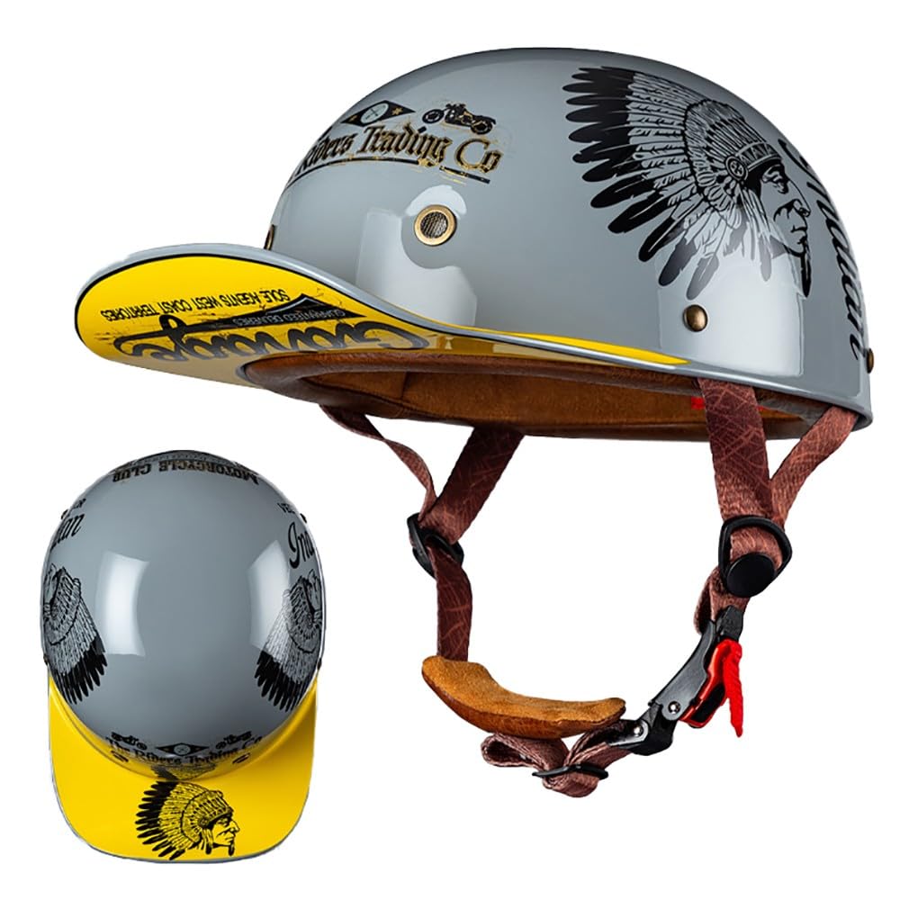 Motorrad Halbschalen Halbhelm Halbschalenhelm Baseballmütze-Helm Baseball Cap Motorradhelm Mit ECE-Zulassung Cruiser Chopper Scooter Helm Für Bike Cruiser Chopper Moped Scooter