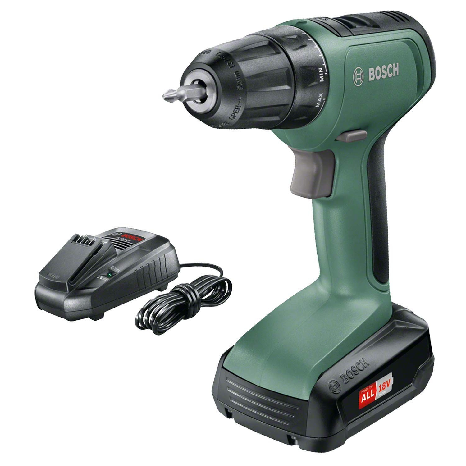 BOSCH Akkuschrauber Universaldrill 18 (1, 5 Ah Akku, 18 V, im Karton)