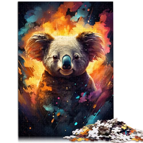 Puzzlespiel mit psychedelischem Gemälde, Koala, 1000 Puzzleteile für Erwachsene, Holzpuzzlespielzeug, Puzzles, Lernspiele, Stressabbau-Puzzles, 1000 Teile (50 x 75 cm)