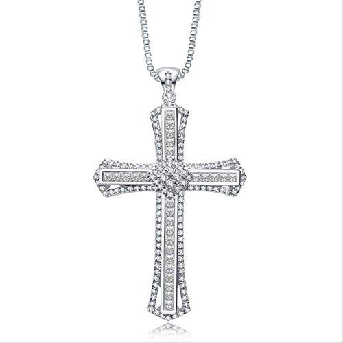 CLLBANT 14k Gold Diamant Kreuz Anhänger 925 Sterling Silber Party Hochzeit Anhänger Halskette für Damen Herren Edelsteine Schmuck