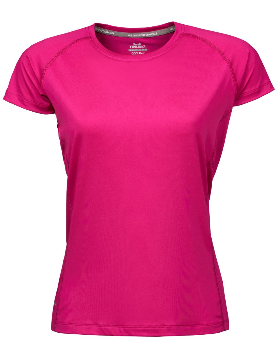 Tee Jays Damen Cool Dry T-Shirt, Kurzarm (S) (Kräftiges Fuchsia)