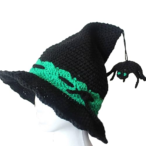 Hexenhut für Erwachsene, Cosplay, mit Häkel-Design, für Halloween, Erwachsene, Haarschmuck, Aufführungen, Karneval, Partyzubehör, modernes Design, Hexenhut, gehäkelt, Hexenhut für Damen, zarter