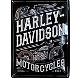 Nostalgic-Art Retro Blechschild, Harley-Davidson – Motorcycles Eagle – Geschenk-Idee für Biker, aus Metall, Vintage-Design zur Dekoration, 30 x 40 cm