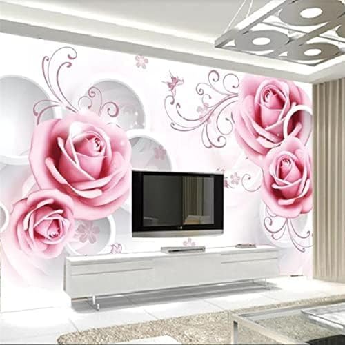 XLMING Rose Rebe Blume 3D Tapete Wohnzimmer Sofa Schlafzimmer Esszimmer Home Dekoration Wand-300cm×210cm