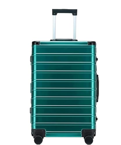 Habrur Rollkoffer Koffer Trolley Klassischer Koffer Mit Aluminiumrahmen, TSA-Schloss, Ohne Reißverschluss Und Leisen Rollen Koffer Gepäck Reisekoffer (Color : E, Size : 24")