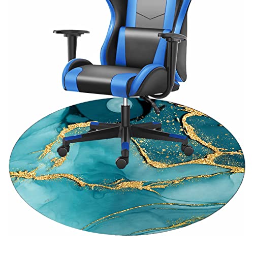 ALFAAL Runden Bodenschutzmatte Bürostuhl Marmor Gaming Stuhl Teppich rutschfest Bürostuhl Stuhlmatten for Laminat, Parkett, Hartböden (Color : D, Size : 140cm)