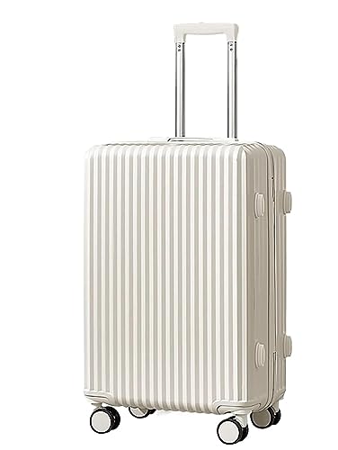 Koffer Trolley Reisekoffer ABS-Hartschalenkoffer Mit Rädern, Nass- Und Trockentrenntasche, Leichtes Gepäck Koffer Gepäck Rollkoffer (Color : Bianco, Size : 24 inch)