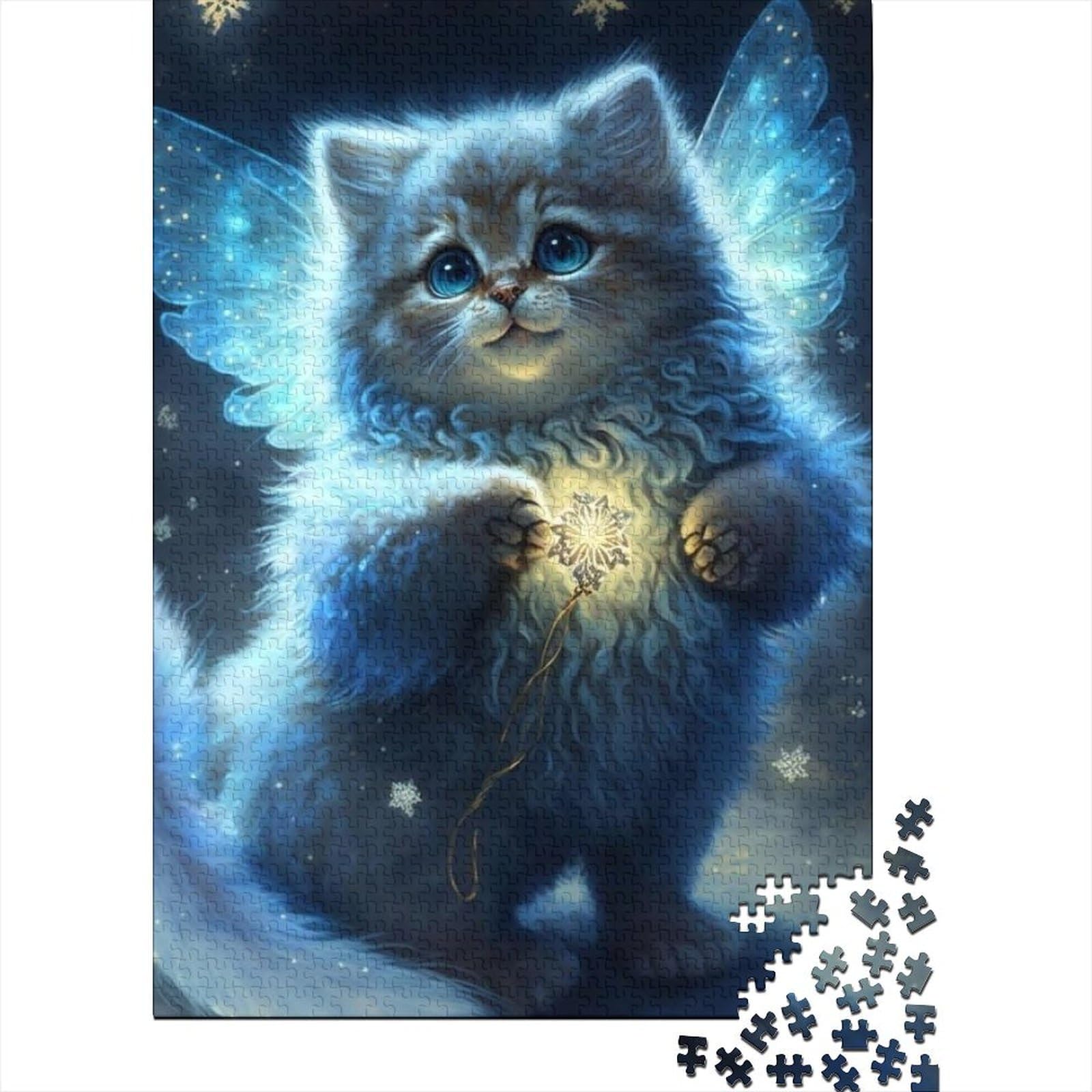 Puzzle-Geschenk Fantasie-Katze 1000 Teile Puzzle für Erwachsene Holzpuzzle für Erwachsene und Jugendliche ab 12 Jahren Lernspiel Herausforderungsspielzeug Größe: 75 x 50 cm