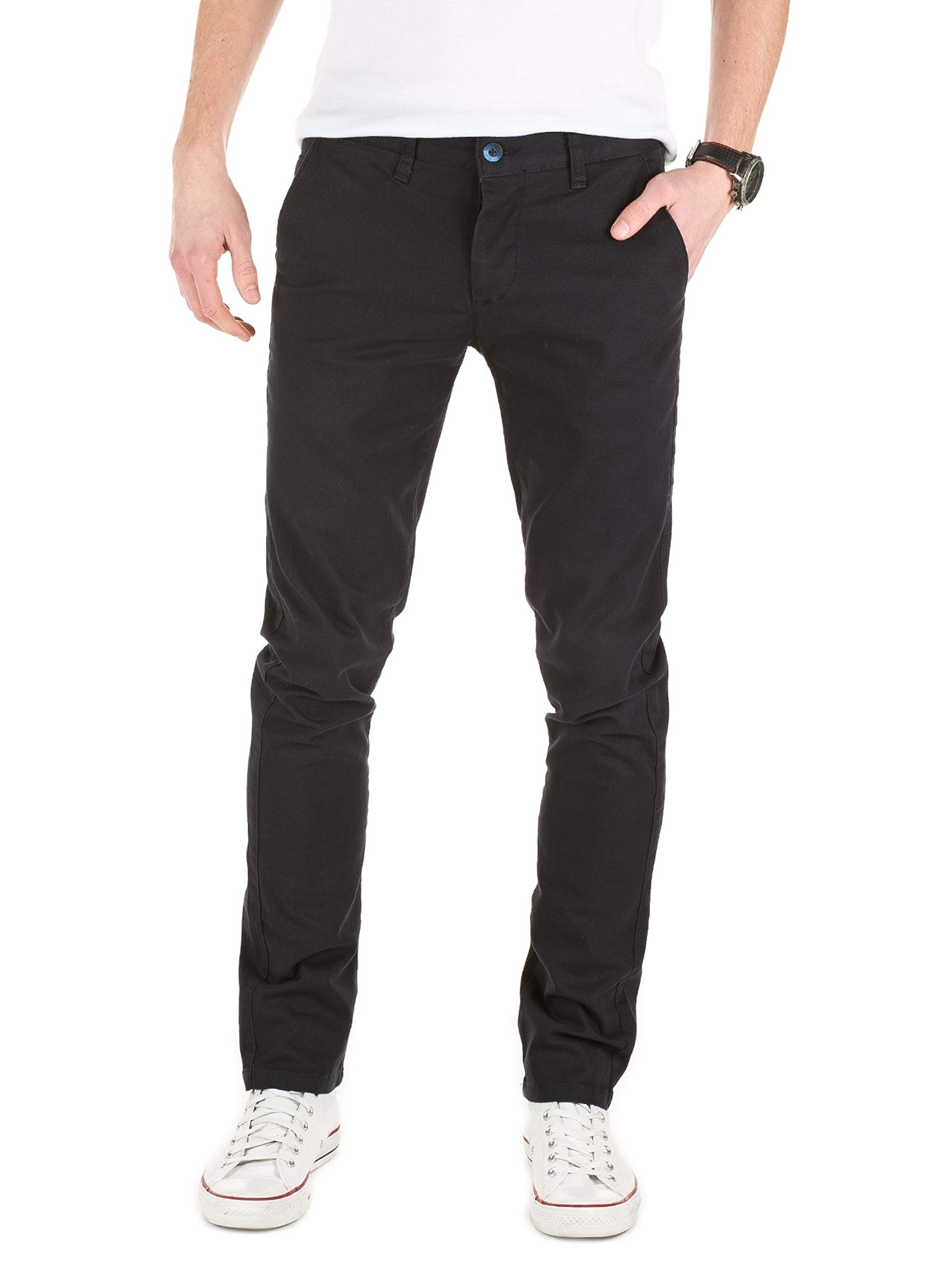 WOTEGA 140 - Blaue Chino Herren Hose - Business Chinohose Für Männer - Stretch Chinojeans, Blau (Navy Night Sky 3924), W31/L32