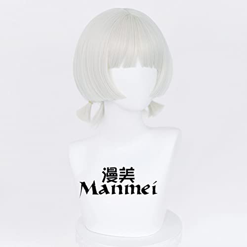 LINLINCD-Wig Anime Cosplay Genshin Impact Early Pomelo god cos Wig Ninza no Raccoon Inazuma Castle Special Color White Gold Wig